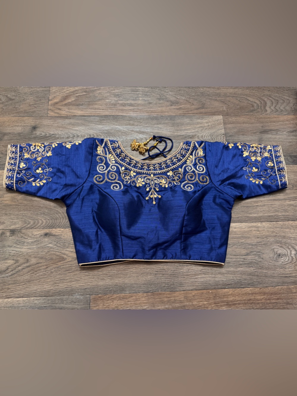 Sari Saree Indian blouse choli crop top beaded 3/4 sleeve embroidered Bollywood
